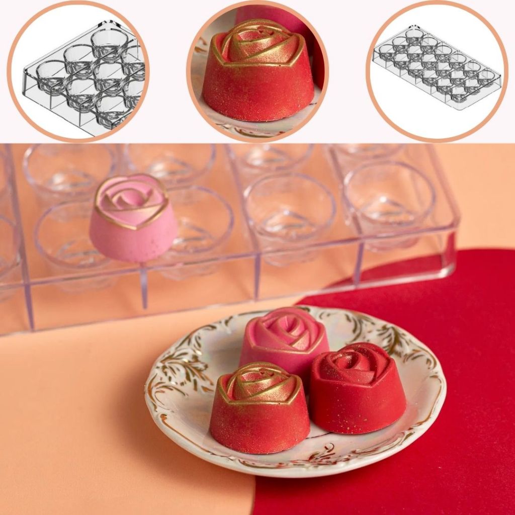 FORMA PROFISSIONAL PARA CHOCOLATE ROSA 20g TÁBATA ROMERO (BLUE STAR) (CHOCO)