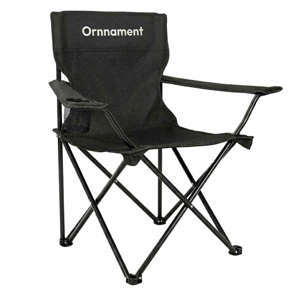 Cadeira Camping Dobrável Portátil Até 120kg ORNNAMENT Porta Copos Apoio de Braços Bag P/ Transporte
