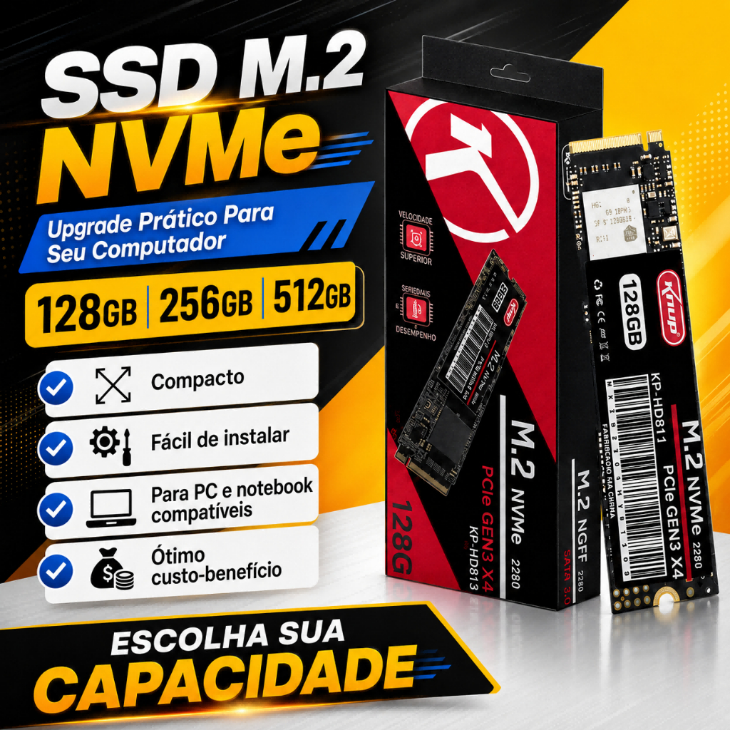 SSD M.2 NVMe KNUP 128GB 256GB 512GB PCIe 3.0 2280 Para Upgrade PC Notebook
