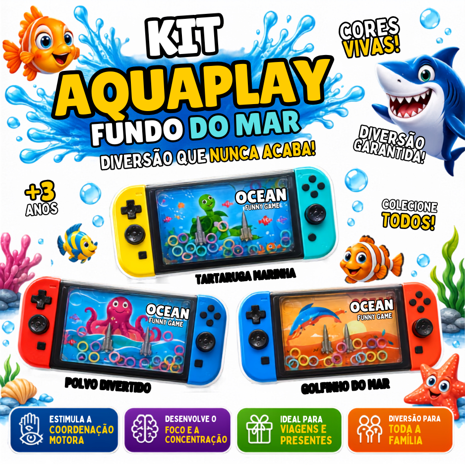Kit Aquaplay Infantil Brinquedo Água Portátil Sortido jogo de bolinhas