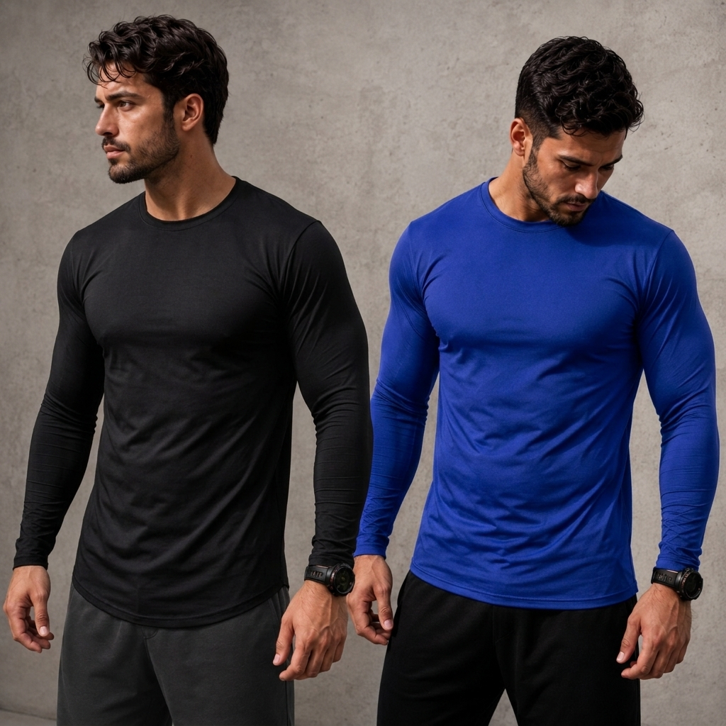 Kit 2 Camisas de Compressão Masculina Dry Fit UV50+ Anti Odor Secagem Rápida Academia Corrida
