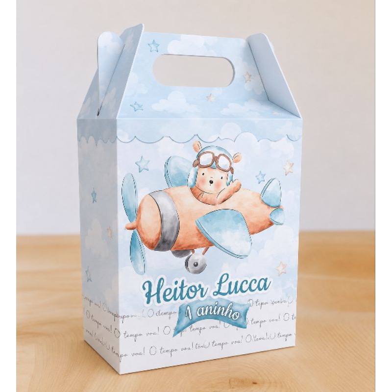 Caixa Maletinha Personalizadas O Tempo voa / Lembrancinha / Festa Infantil / Aniversário