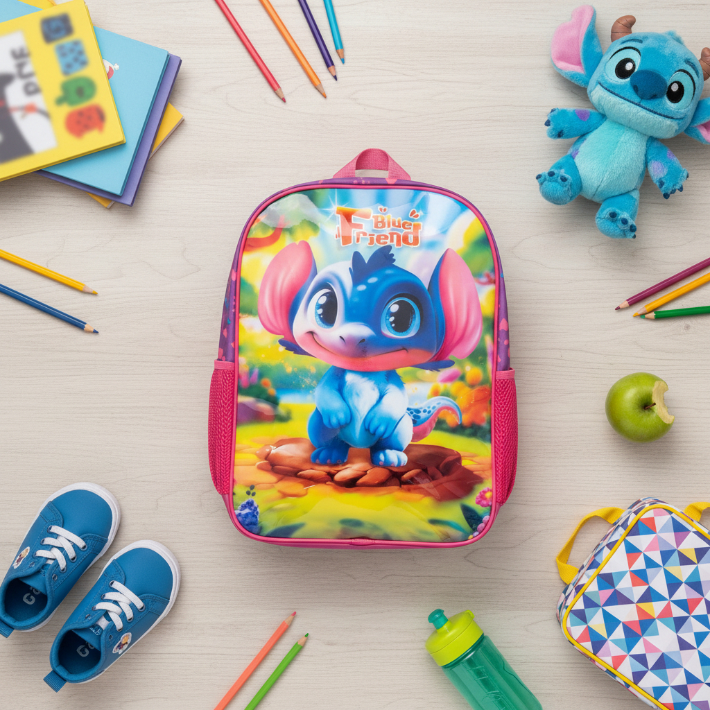 Mochila Infantil Costas Escolar Personagem Colorida Confortavel Resistente Infantojuvenil