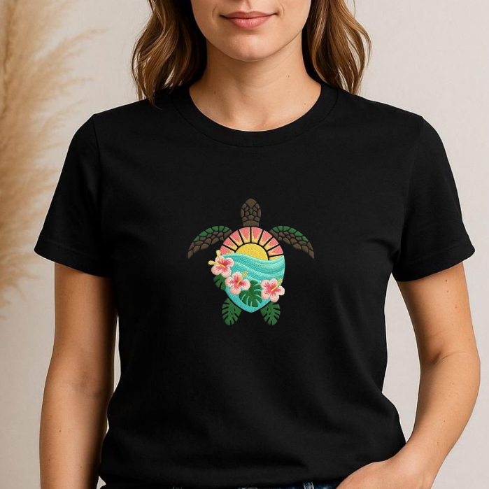 CAMISETA BÁSICA TARTARUGA PETZ ANIMAIS MARINHOS FOFA 100% ALGODÃO PREMIUM FEMININA UNISSEX ESTILOSA CONFORTÁVEL