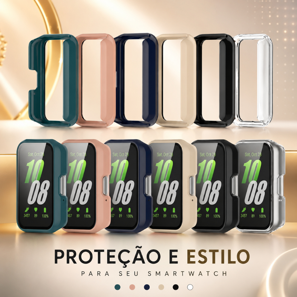 Case Capa Capinha Com Película Para Smartwatch Samsung Galaxy Fit 3 Relogio Fit3