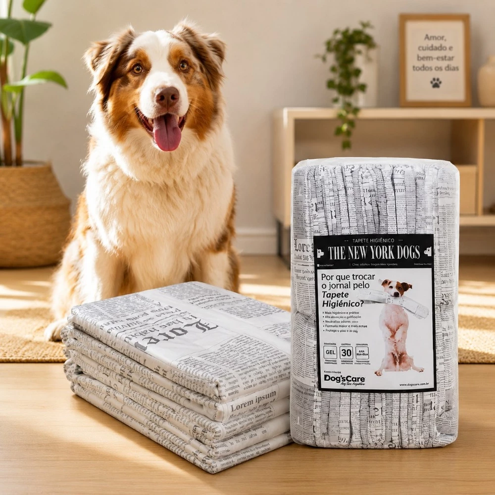 Tapete Higiênico Pet para Cachorro 80x60cm 30 Unidades New York DogsCare