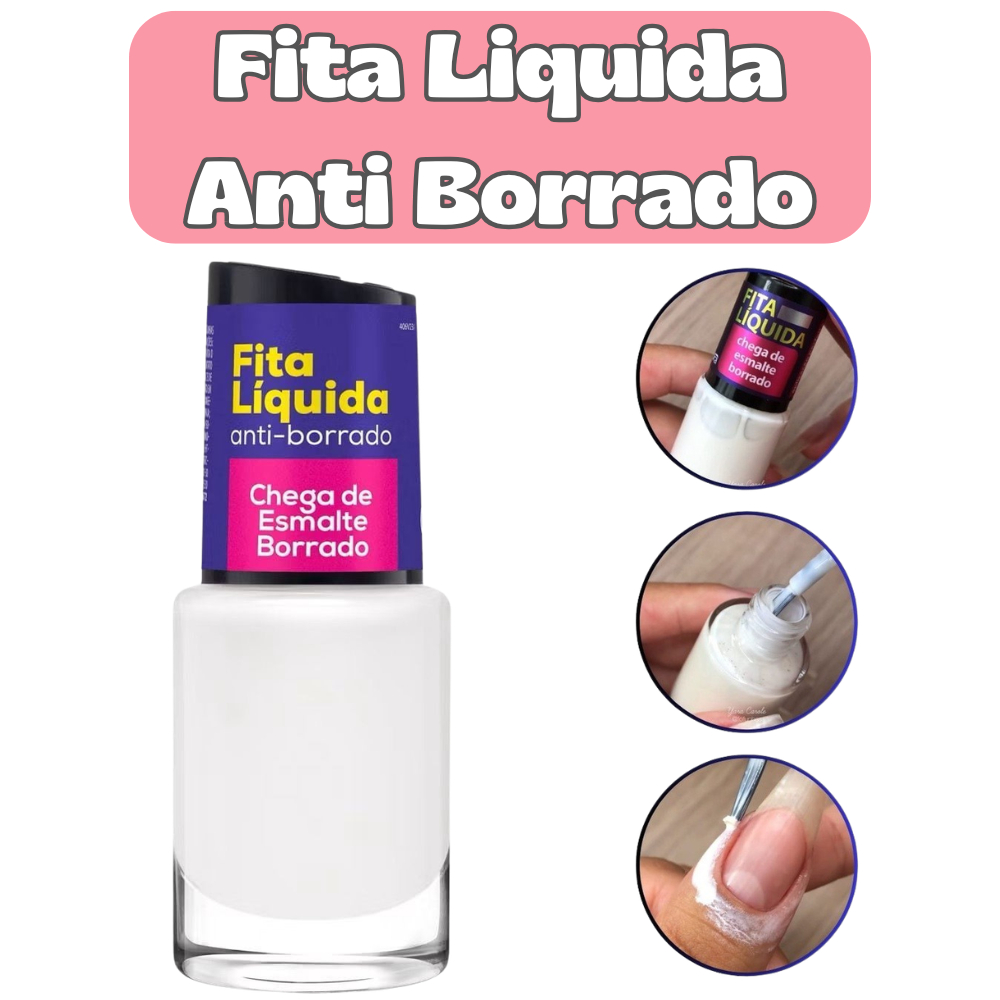 Fita Liquida Cora Anti Borrão Esmalte Unha Sem Borrar Manicure 10ml