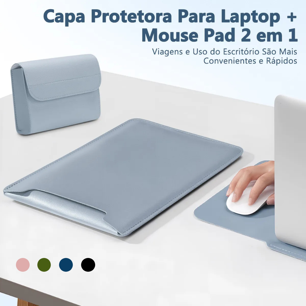Capa Manga Notebook MacBook Air 13/14/16 Polegadas Couro PU com Estojo Resistente – Kit Protetor Anti-choque Impermeáve