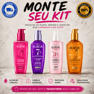 KIT PERSONALIZADO ELSEVE L'ORÉAL PARIS | MONTE DO SEU JEITO | ÓLEO, SÉRUM E LEAVE-IN