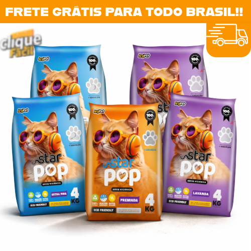 Kit 20 kg Areia Sanitária Higiênica Natural Argila Ecológica Absorvente Odores Aroma Lavanda