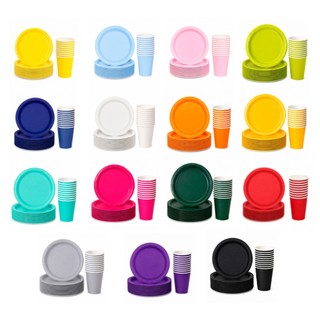 Kit Festa Descartável Papel 60 Unidades Com Prato E Copo Para 30 Pessoas Colorido Silver Festas