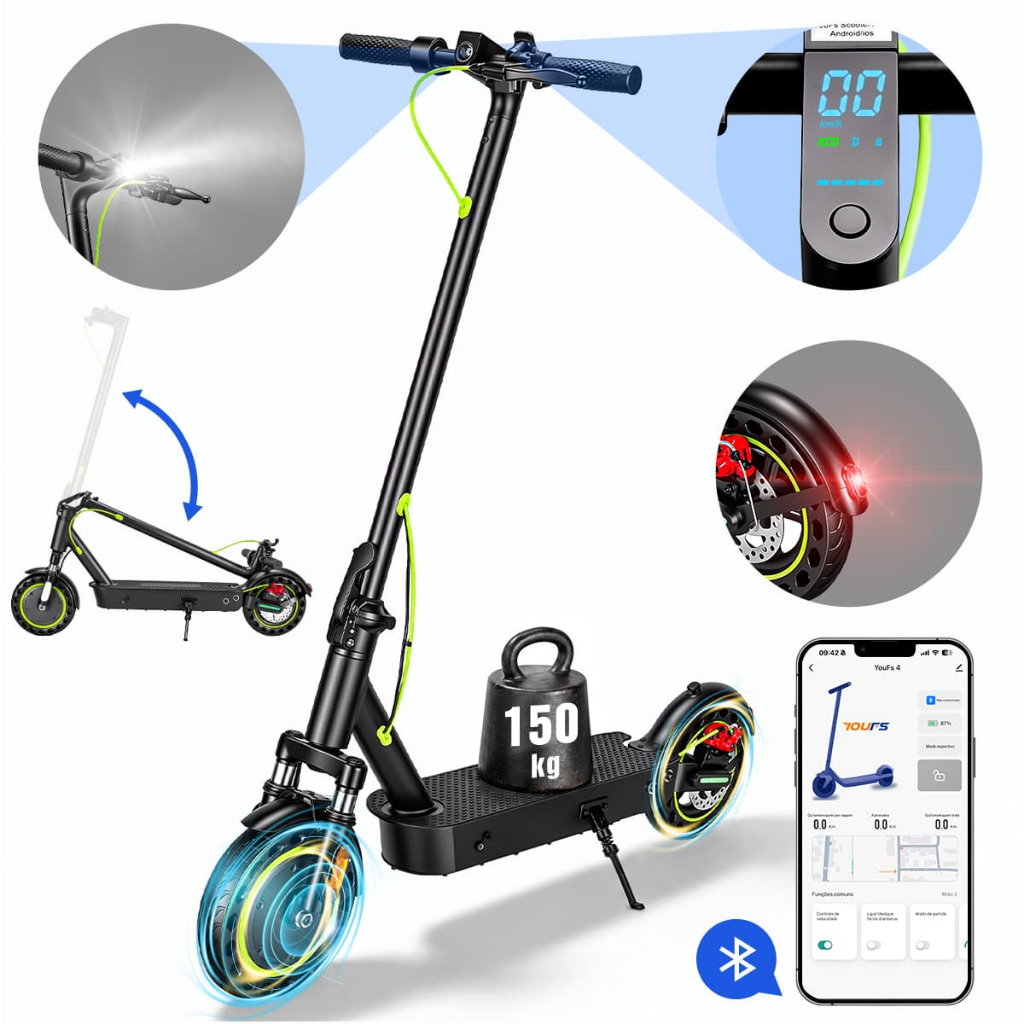 Patinete Elétrico Adulto dobrável,500 W Scooter Eletrica ,  Autonomia De 40 Km,capacidade de carga de 150 kg