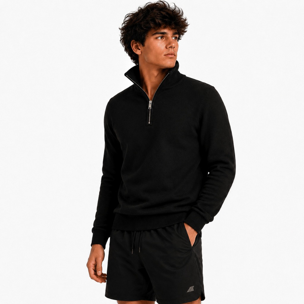Suéter Masculino de Gola Alta com Zíper Qualidade Premium - Premium