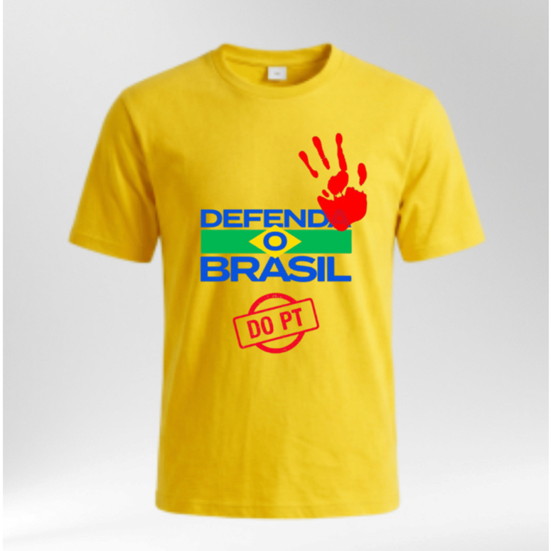 Camiseta Camisa Defenda O Brasil 100% Algodao Estampas Variadas Estilo E Conforto