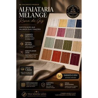 Tecido Alfaiataria Melange Listra 100% Poliéster Largura 1,50