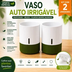 KIT 2 Vasos Autoirrigável para Plantas, Suculentas e Temperos, Cebolinha, Salsinha, Ervas