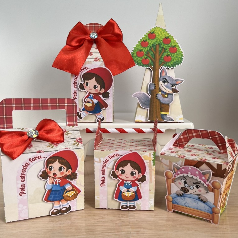 Kit Festa Personalizados CHAPEUZINHO VERMELHO | Caixinhas Personalizadas | Lembrancinhas de Aniversário | Festa Infantil