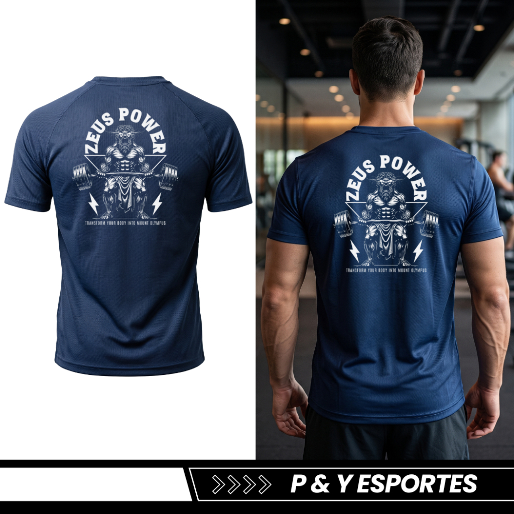 Camisa Masculina Dry Fit Alta Qualidade Camiseta Esportiva Treino Style Zeus Premium