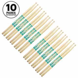 Baqueta de Bateria Nirvana Maple 2B Ponta de Madeira Leveza Conforto Absorção Impacto para Bateria - 10 Pares