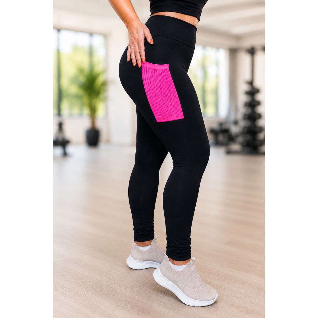 Calça Legging Plus Size Com Bolso Suplex Cintura Alta Academia Fitness Feminina Não Transparente Modeladora Caminhada