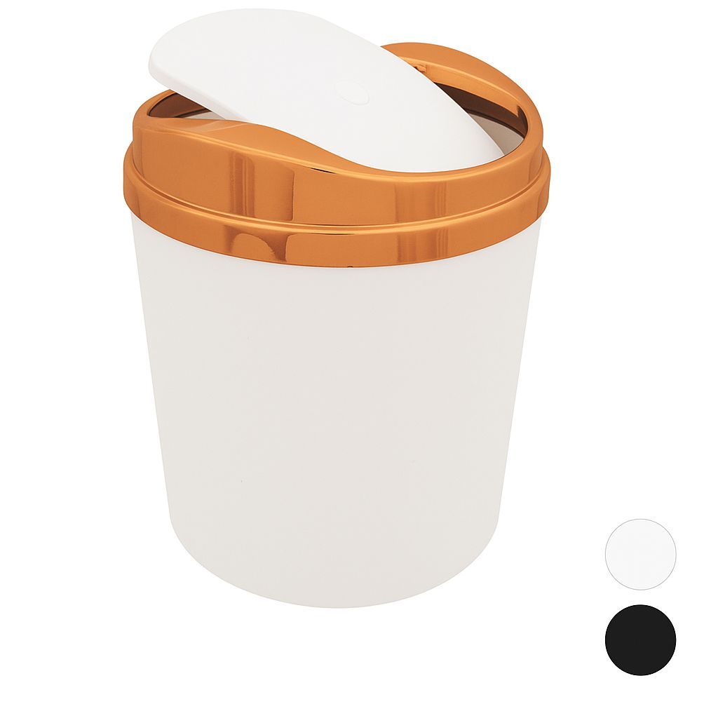 Lixeira 5 Litros Tampa Basculante Rose Gold Banheiro Cozinha