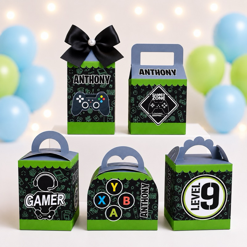kit Festa Personalizados Video Gamer Lembrancinha  de Aniversário Infantil Caixas Personalizadas