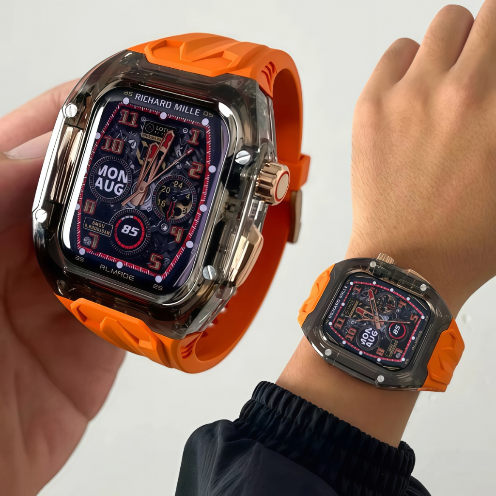 Capa transparente + pulseira de silicone Compatível com Apple Watch Series 11 10