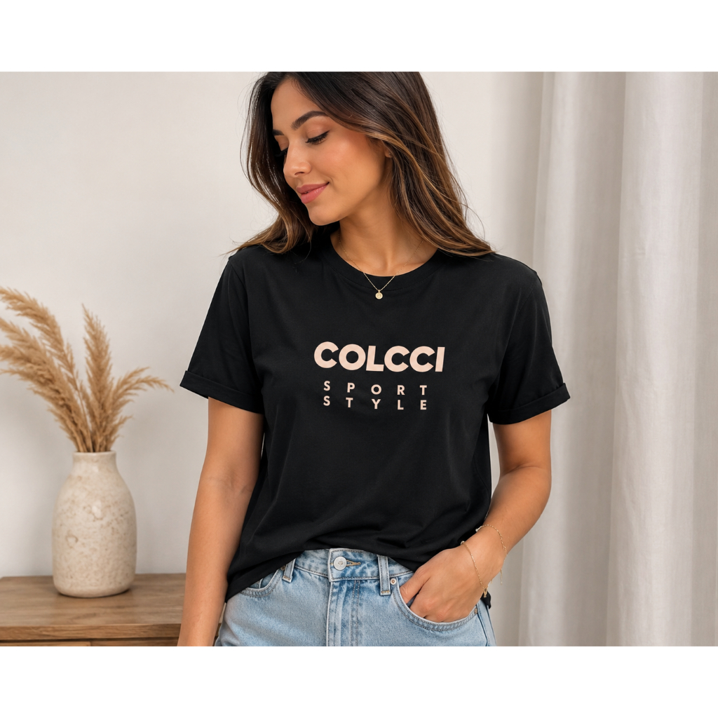 camiseta feminina T-shirt collci,confortável,estilosa,tendência,100% algodão,ótima qualidade