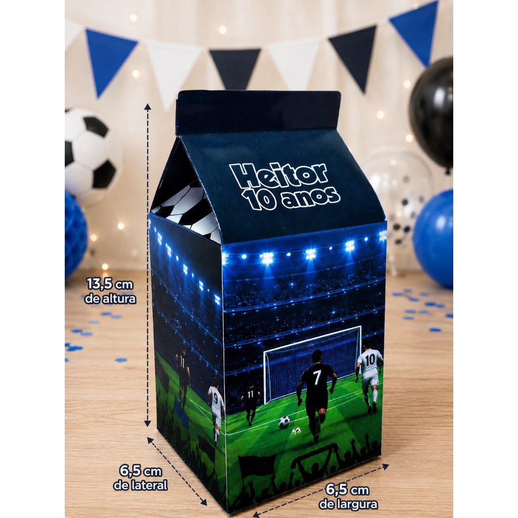 Kit caixinha Milk FUTEBOL para Lembrancinhas Personalizadas Festa Infantil aniversario