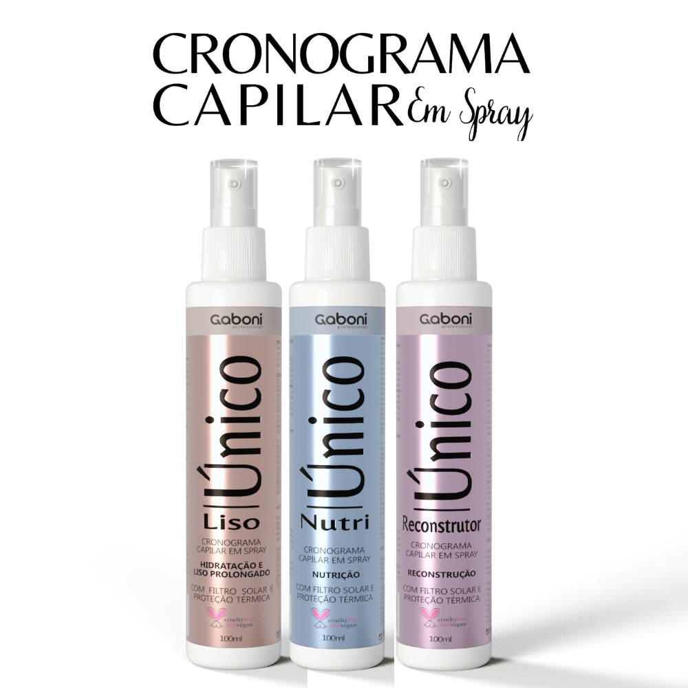 Kit Cronograma Capilar em Spray Hidratação, Nutrição e Reconstrução