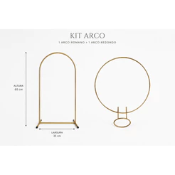 Kit Mini Arco E Mini Romano Dourado Para Festas