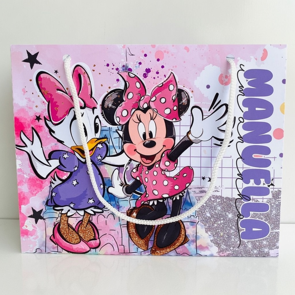 Sacolinha Personalizada Minnie e Margarida Sacolinha Pegue e Monte Lembrancinha Festa de Aniversário