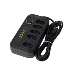 Extensão 5 Tomadas 4 USB 1 Tipo-C Universal Bivolt Power 110v/220v 2m -5m