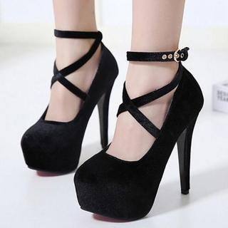 Sapato Scarpin Boneca Meia Pata Salto Alto fino Cruzadas plataforma tiras bonequinha saltos alta
