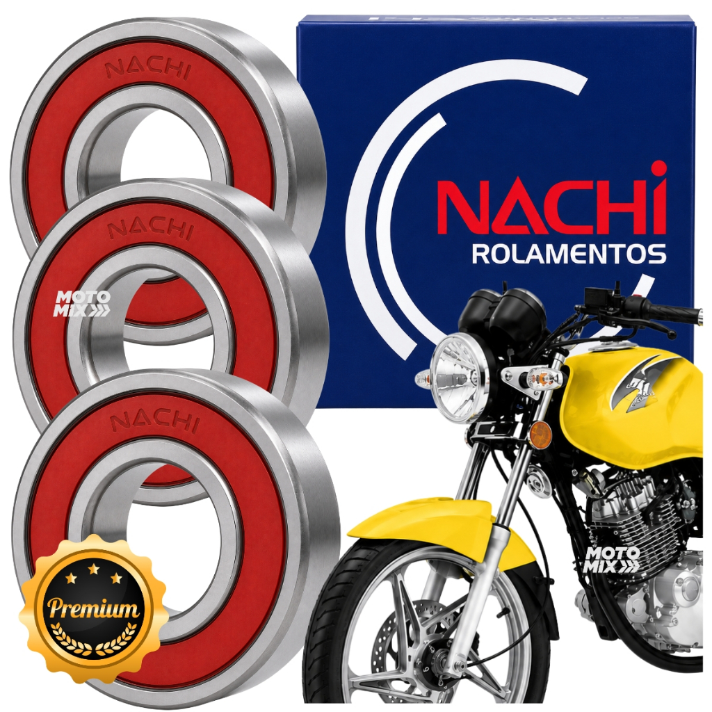 Kit Rolamentos Roda Traseira Suzuki Yes 125 Intruder 125 Nachi 03 Peças