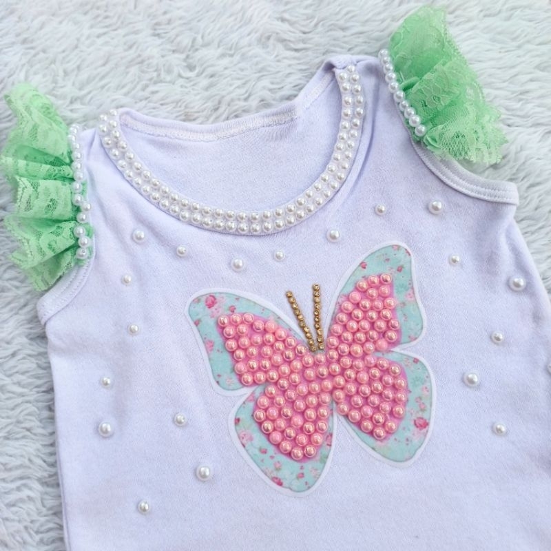Body Tematico aniversário ou mesversario tema Jardim Encantado borboletas luxo