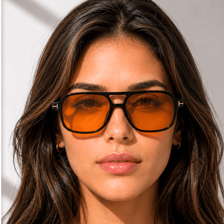 Óculos de Sol Feminino Quadrado Lente Clara Elegante Têndencia Blogueira Vintage Aviador Moda UV400
