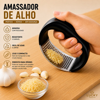Amassador Espremedor de Alho Inox