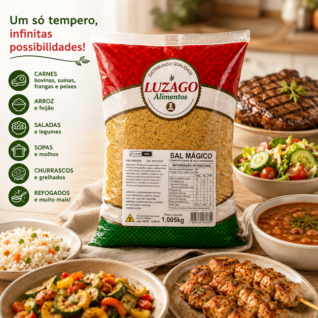 Tempero Completo SAL MÁGICO 1,005kg - Tempera TUDO e Rende MUITO. Tempera Carne, Arroz, Salada, Sopa e muito mais. — imagem 2 de 2