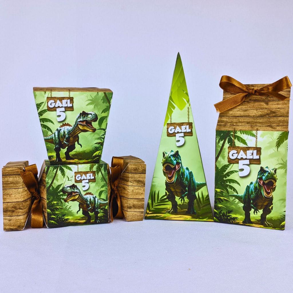Kit 10 a 45 Caixinhas Personalizadas Lembrancinhas Dinossauro Para Festa Aniversario Festinha