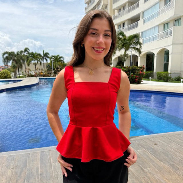 Regata feminina bata peplum tendência casual verão dia a dia moda
