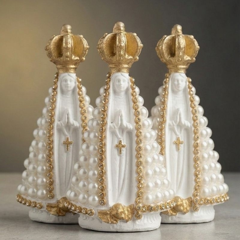 kit nossa senhora Aparecida 10 cm de pérola com 5/10/15/20 imagens