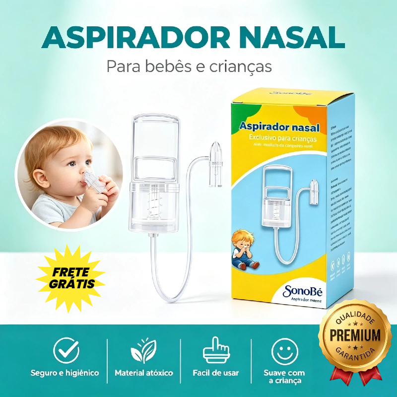 Limpeza Fácil Aspirador Nasal Bebê | Transparente e Desmontável, Sucção Silenciosa que não Assusta
