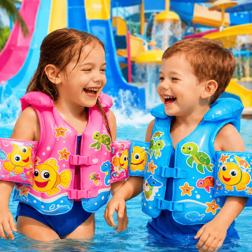 Kit Colete Inflável com Boia de Braço Infantil Salva Vidas Bebê Menino Menina Piscina Natação Praia