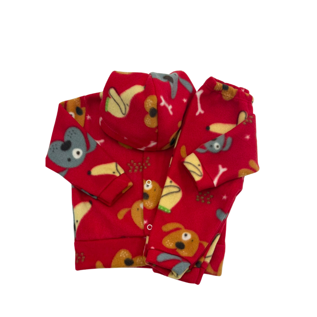Conjunto Infantil Soft com Capuz Com Desenho Unissex Quentinho Tamanhos P, M e G