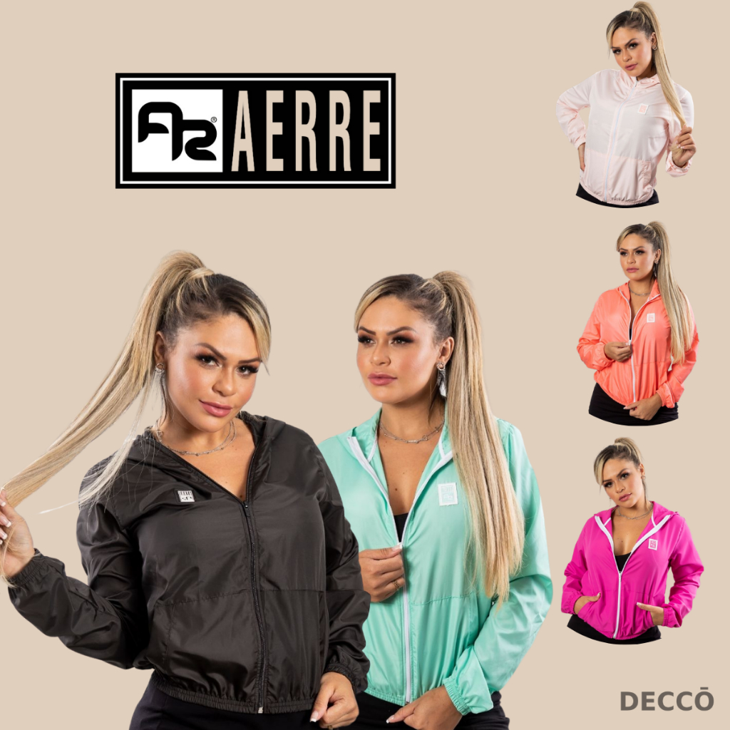 Casaco Aerre Feminino Corta Vento De Frio e Inverno Com Ziper e Capuz Forrado Diversas Cores