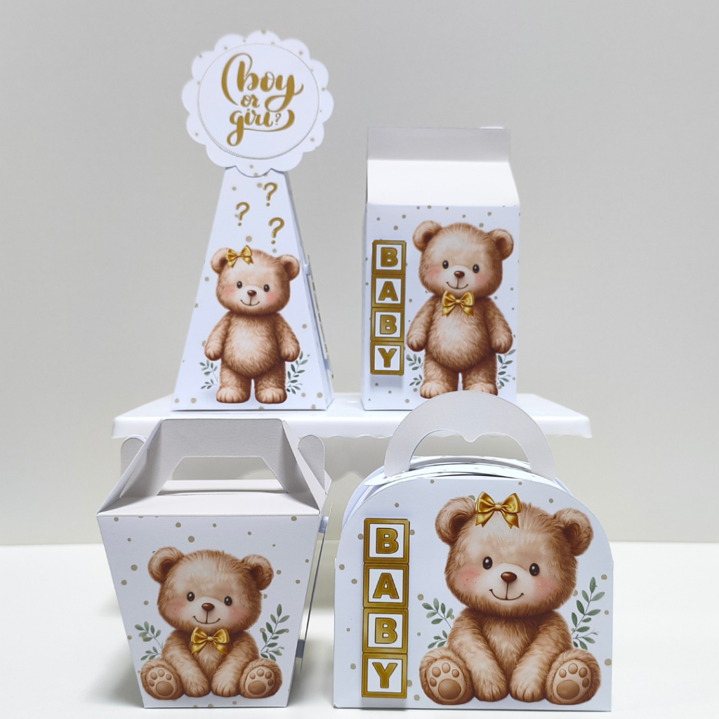 Kit Lembrancinhas Personalizadas Chá Revelação - Caixinhas Para Montar