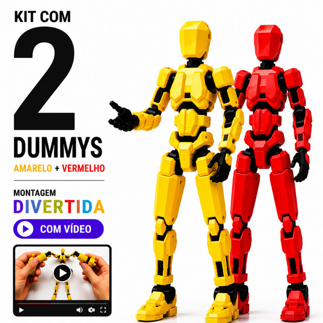 Kit 2 Boneco Articulado Dummy 13 Desmontados Brinquedo Infantil Figura Criativo