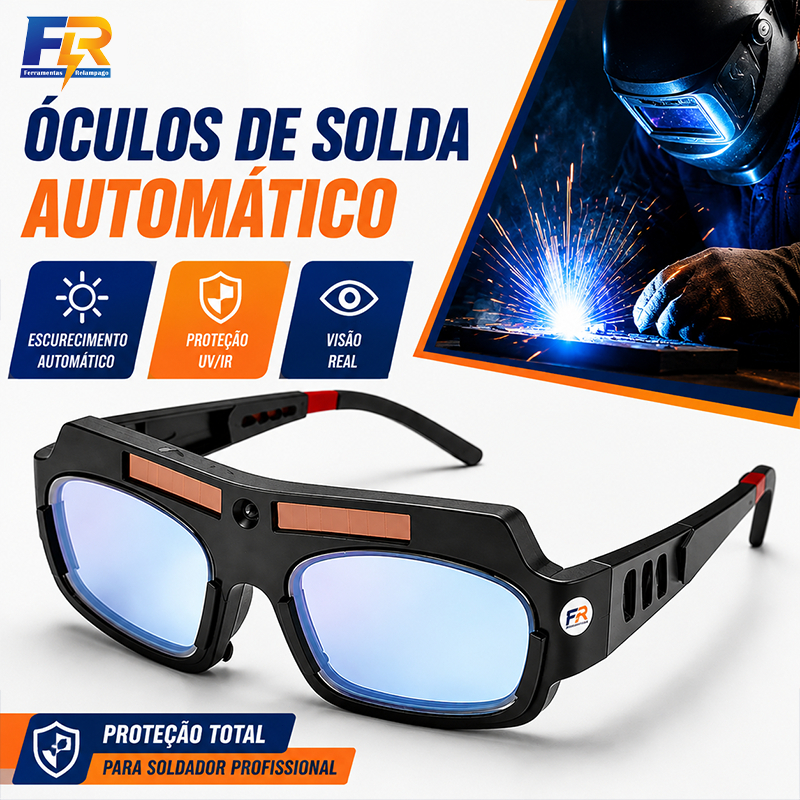 Óculos de Solda Escurecimento Automático Lente Visão Real Proteção Contra Luz e Radiação para Soldador Profissional
