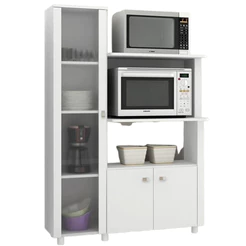 Balcão Organizador Para Forno E Microondas 3 Portas Branco